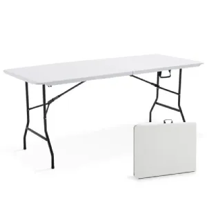 Table pliante blanche avec poignée