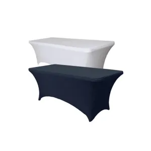 Deux housses de table, une blanche et une noire